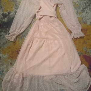 Elegant Pink Polka Dot Skirt